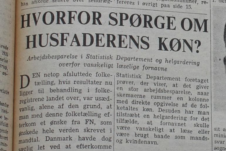 Fra arkivet: Hvorfor spørge om husfaderens køn?