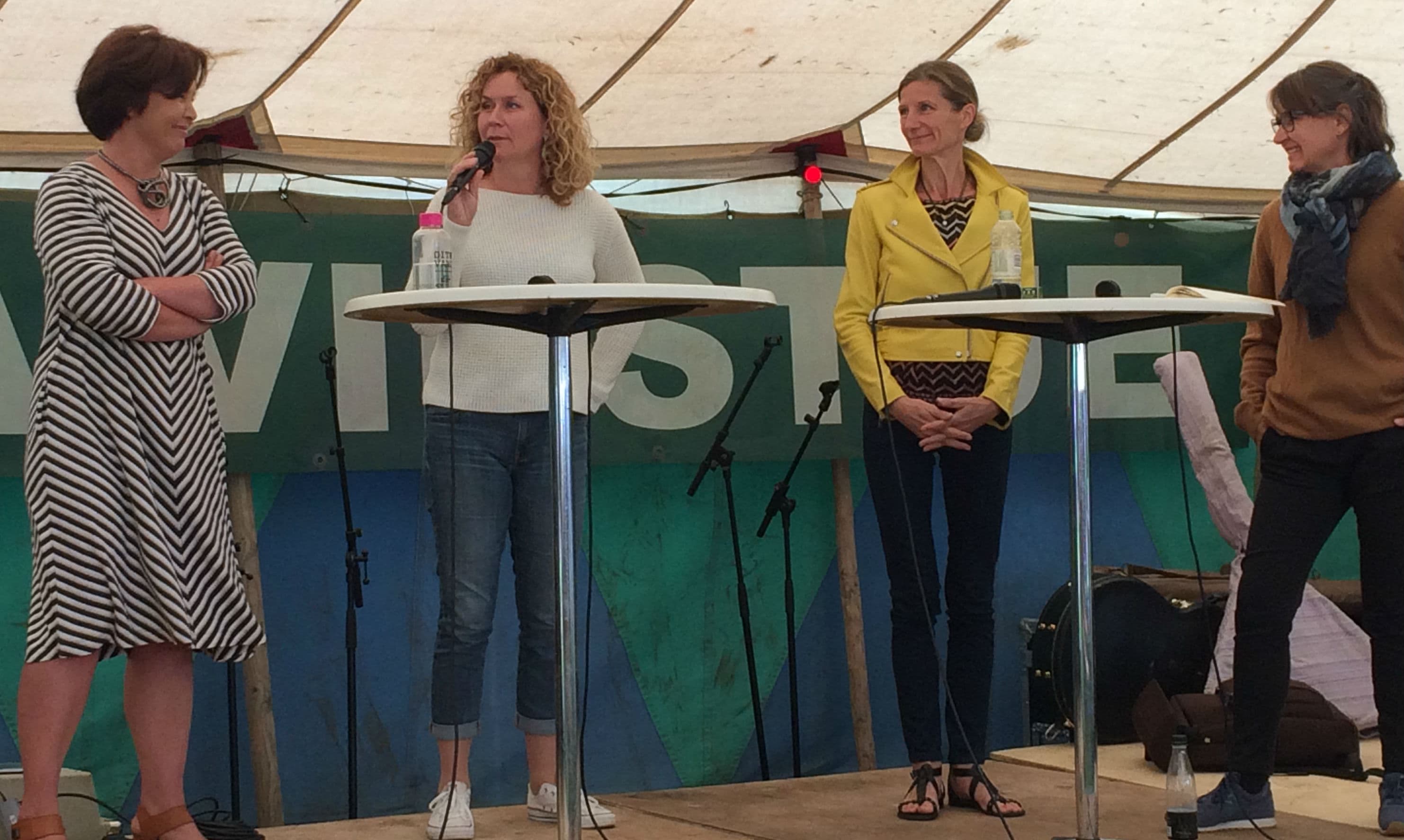 Hvordan sikrer man, at digitalisering gavner velfærden, diskuterede fra venstre Hanne Marie Motzfeldt fra KU, Mette Harbo fra Københavns Kommune, Mette Louise Kaagaard fra KMD og Brit Ross Winthereik fra ITU.