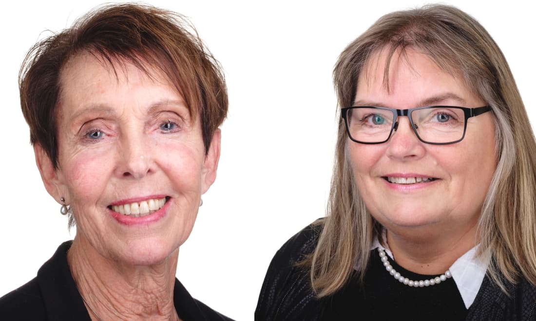 Lis Magnussen (V) Venstre og Mette Møller (V) højre, meldte sig begge ud af Dansk Folkeparti i Guldborgsund i januar 2019. 