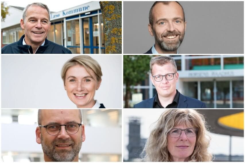 Øverst fra venstre: Carsten Nielsen, Claus Thykjær, Lillian Rasch Madsen, Peter Sinding Poulsen, Peter Borup Sørensen og Kirsten Jørgensen.