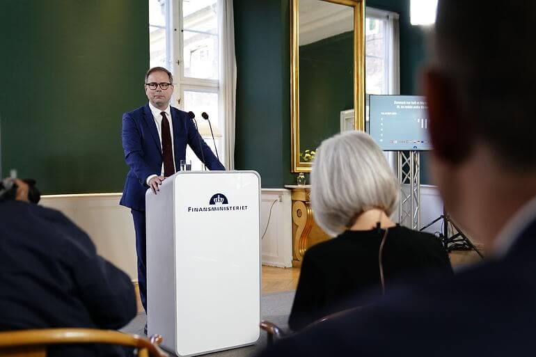 Finansminister Nicolai Wammen (S) holder pressemøde om finanslovforslaget for 2022 samt Økonomisk Redegørelse i Finansministeriet.