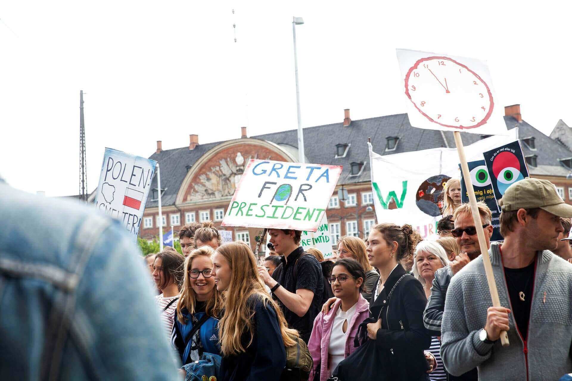 Demonstranter samlet til Folkets Klimamarch forud for folketingtingsvalget i 2019. Det blev et klimavalg, og noget tyder på at KV21 også bliver et klimavalg.
