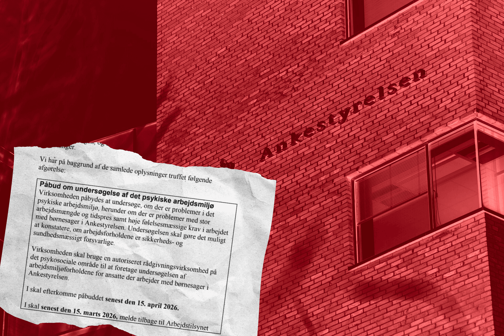 Arbejdstilsynet har tildelt Ankestyrelsen et påbud efter en række ansatte har fortalt, at kvaliteten i børneafdelingens sagsbehandling er dalet betydeligt. 